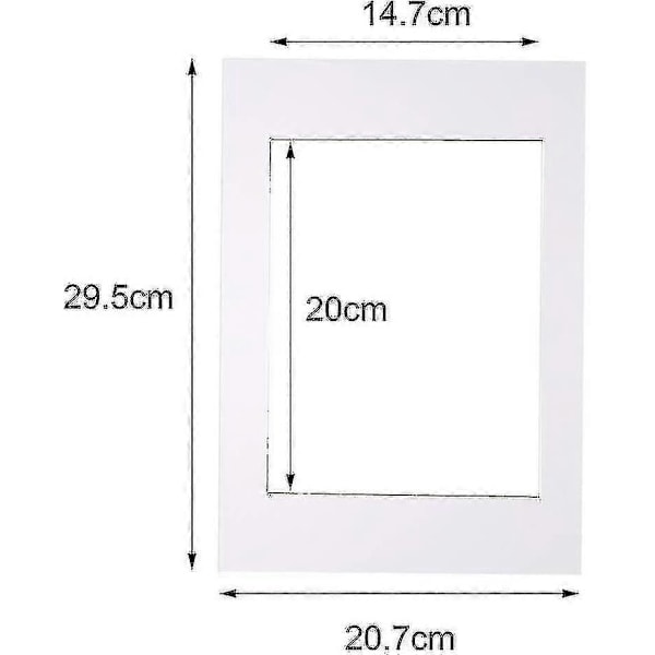 10 stycken bildpassepartouter, vita fotoramspassepartouter A4 bildpassepartouter för 6 x 8 tums bild