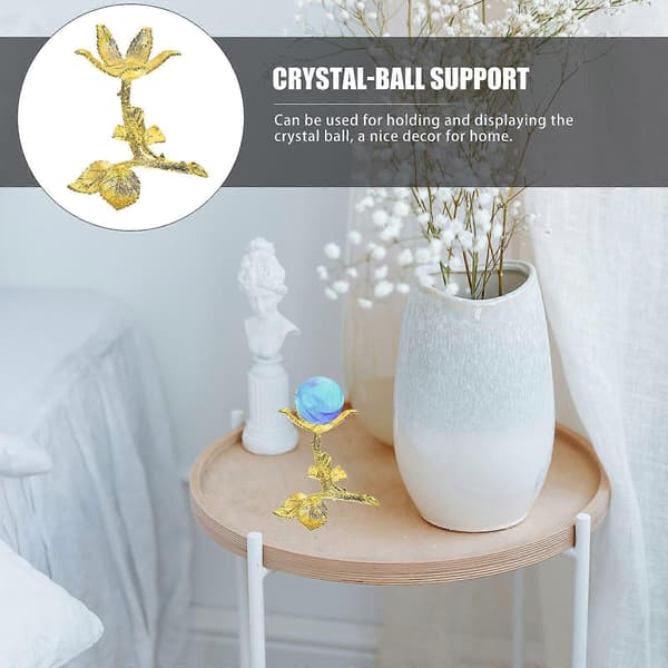 Krystallkule Base Metall Rose Blomst Formet Krystallkule Display Base Kuleholder