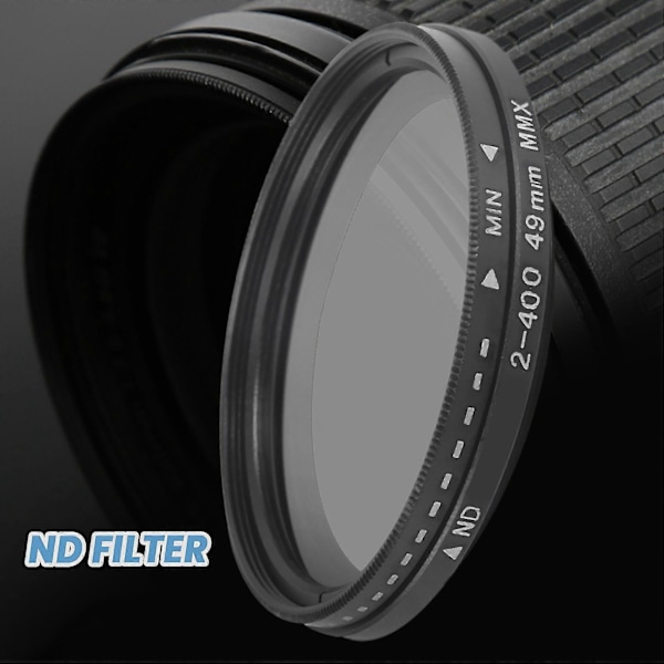 ND2-400 Neutral Density Vble ND Filter Justerbar 49mm Filter Til Kamera