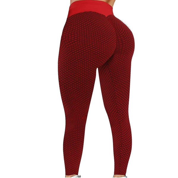 Tflycq Womens Stretch Yoga Leggings Fitness Löpgym Sport Full Längd Active Pants Red XL