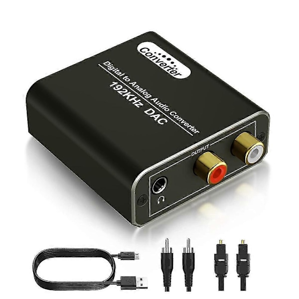 Optinen RCA-muunnin, digitaalinen analogiseksi audiomuunnin 192 kHz, DAC-audiomuunnin TV DVD B:lle