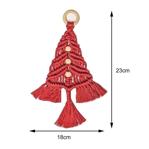 DIY Julgran Macrame Kit Bomullsrep Flätningsset Handstickning Boho Jul Tofsinredningskit för Nybörjare H