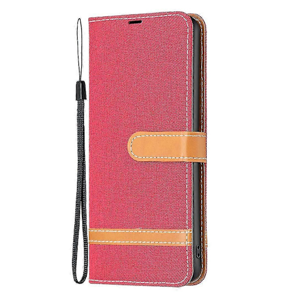 For Samsung Galaxy S24 Ultra Deksel Jeans Stoff Lommebok Telefondeksel Red Style E Samsung Galaxy S24 Ult