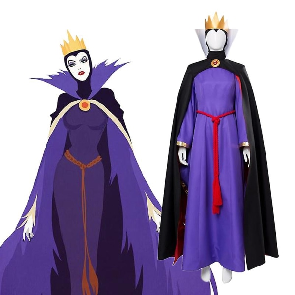 Evil Queen Cosplay Kostymer Kvinnor Disney The Snow White Evil Queen Cosplay Klänning Outfit Vuxen Halloween Carnival Kostymer M