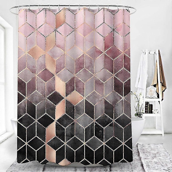 Moderni Vedenpitävä Suihkuverho Kylpyhuoneeseen, Eri Värejä ja Kokoja Saatavilla Pink 180x180cm