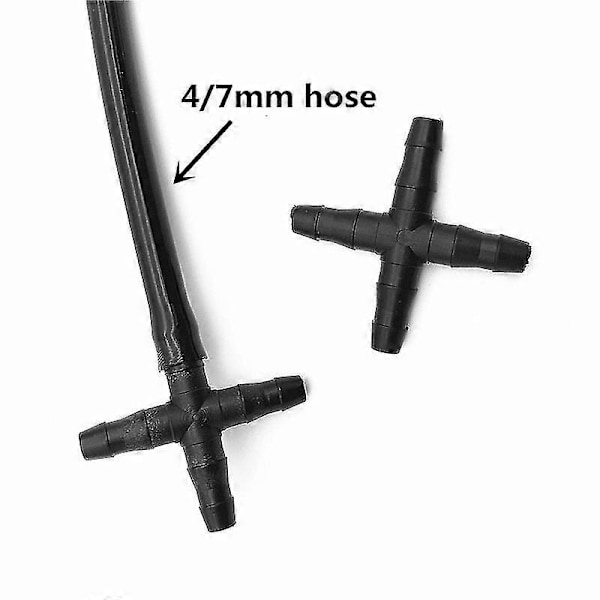 50 kpl Letkun Ristisuora Liitin 4/7 mm Letkulle 1/4 Tuuman Piikkiliitin Kierteitetty Puutarha