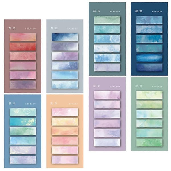 8 Sæt Sticky Tabs Bogmærker Sticky Tabs Bogfaner Overstregningstusch Stribe til Annotering af Bøger