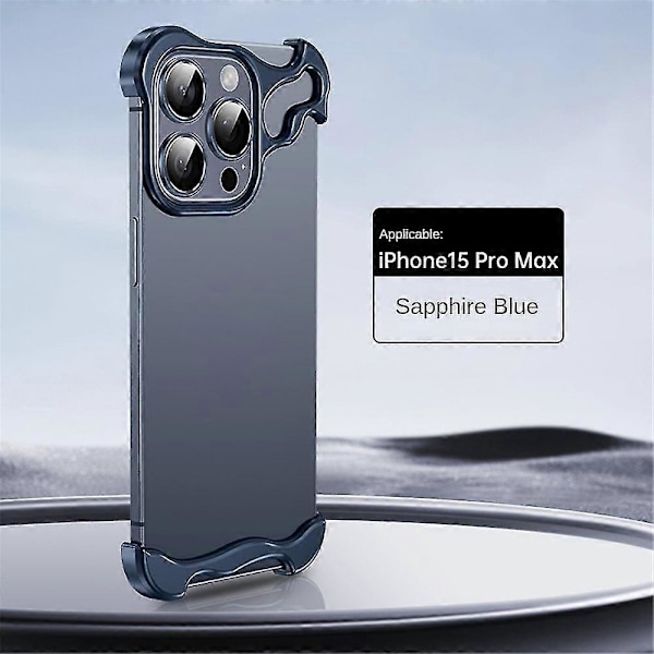 Varmt spesialformet metallhjørnepute anti-fall telefondeksel for Iphone 15 14 13 Pro Max iphone14pro Blue