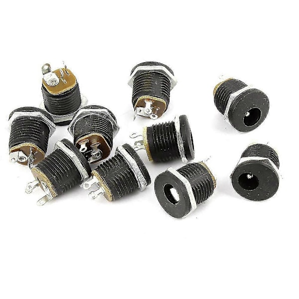 10 stk. 3-terminal Sing 2.1mm X 5.5mm DC-kontakt