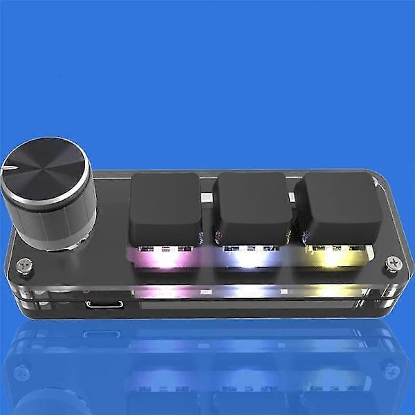 3 Taster Knapp RGB Gaming Tastatur Programmering Tastatur Mini Mekanisk Tastatur Egendefinert Tastatur Makro K