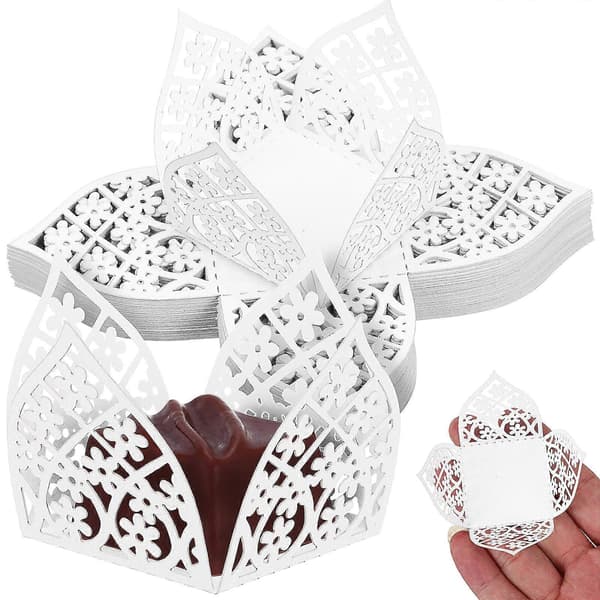 50 st Godisask Chokladpapper Foder Tryffelkoppar Bröllop Godis Förpackningsomslag