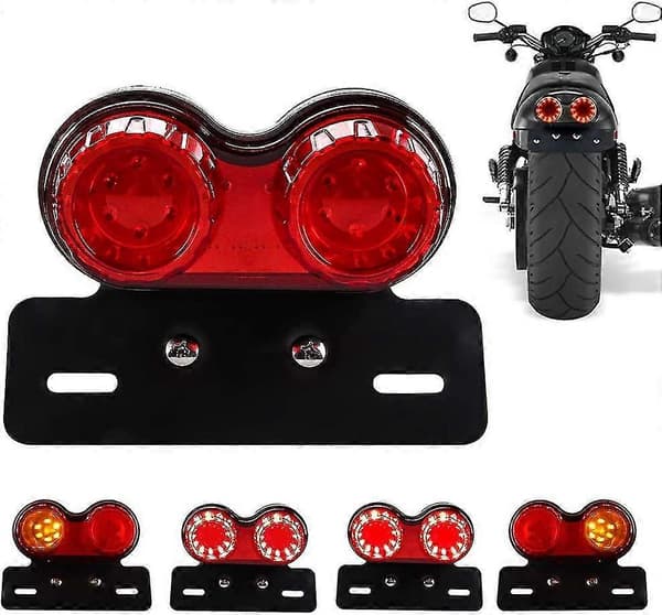 Motorsykkel LED Baklys Brems Blinklys Skiltholder