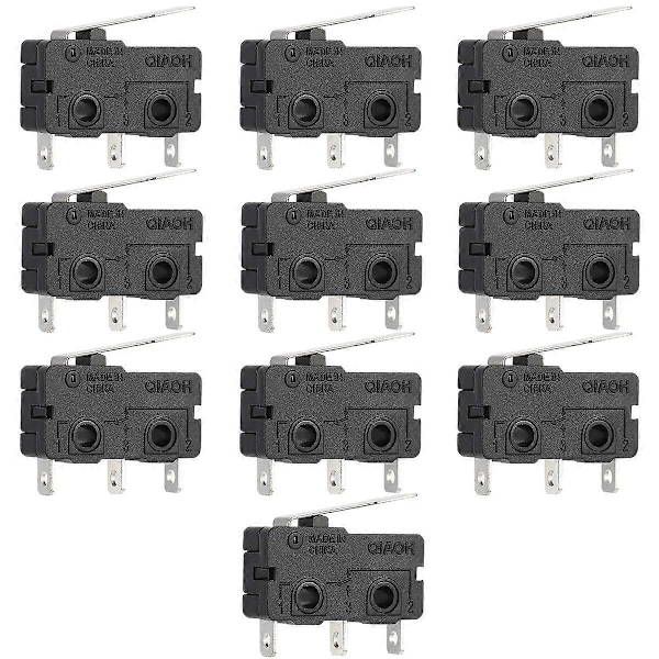 10st 10A Medium Mikrobrytare Mikrogränslägesbrytare med Hög Ström (Svart)