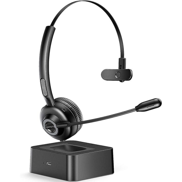 Bluetooth Headset, V5.0 Trådlöst Business Headset med Mikrofonarm, Lämplig för Mobiltelefon/surfplatta/dator