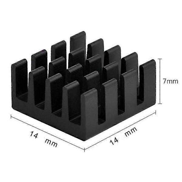 8 stk. Sort Aluminium Køleplade Køler Kølesæt til Raspberry Pi 3, Pi 2, Pi Model B+