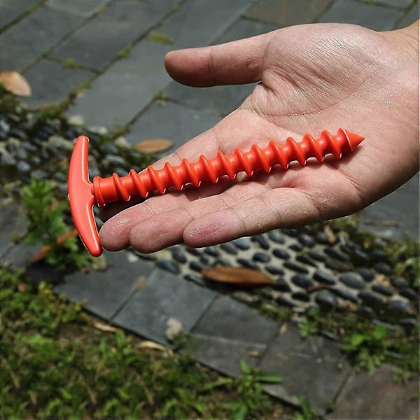 Camping Tältpinnar, Markspikar Trädgårdspinnar Tunga Tältpinnar Nylon Tältpinnar För Strand Sand Lerjord Gräsmark 10 Stycken Röd