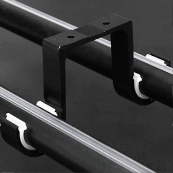 2 stk. Doble Gardinstangbraketter Takmonteringsstøtter Aluminium Legering Svart