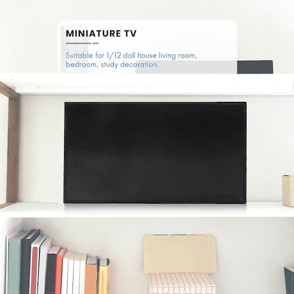 1:12 Skala Miniature Fladskærms-tv Fjernsyn Dukkehus Møbler Tilbehør (sort)