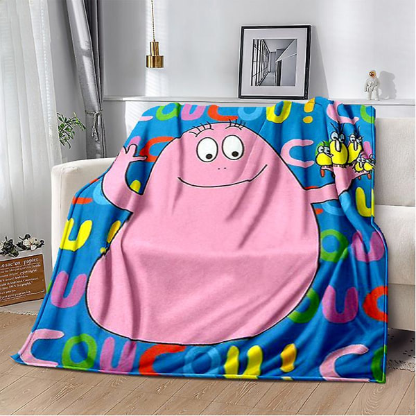 Les Barbapapa Familj Anime Cartoon Pläd, Mjuk Filt För Hem Sovrum Säng Soffa Picknick Resa Kontor Täcke Barn 180x230cm 24