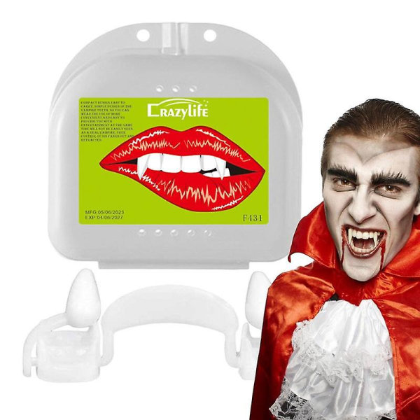 Infällbara vampyrtänder Cosplay huggtänder Halloween proteser Döljande anordning Vampyrtand för barn och vuxna för vampyrer och