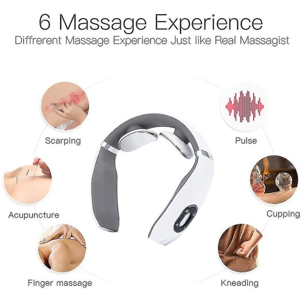 Tflycq Smart Nackmassage, Nackmassage, Elektrisk Puls Nackmassage, Smart Massage, Elektromagnetisk Puls Nackmassage Med Värmefunktion Sui