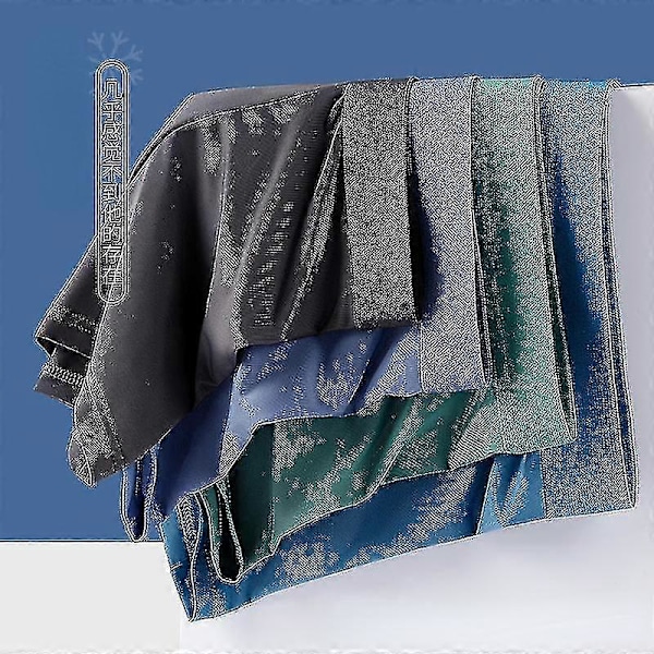 2kpl Miesten Hengittävät Alushousut Jääsilkki Bokserit Saumattomat Seksikkäät Alushousut Bokserit Miesten Alushousut Grey 3XL 73-83KG
