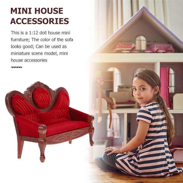 Realistisk Mini Soffa Ornament DIY Mini Hus Soffa Dekor Miniatyr Soffa Fotorekvisita