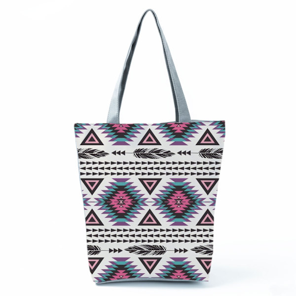 Håndtasker til Kvinder, Øko Genanvendelig Etnisk Stil Farverigt Geometrisk Mandala Mønster Bærbar 2022 Skuldertasker Shopper Tote Damer style 13