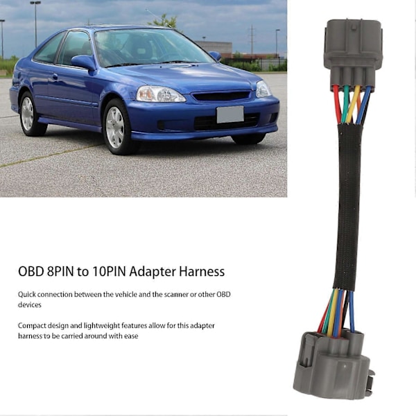 OBD 8PIN - 10PIN Adapteri Johtosarja Auton Jakajan Adapteri Hyppyjohtosarja Civicille 1999 - 2000