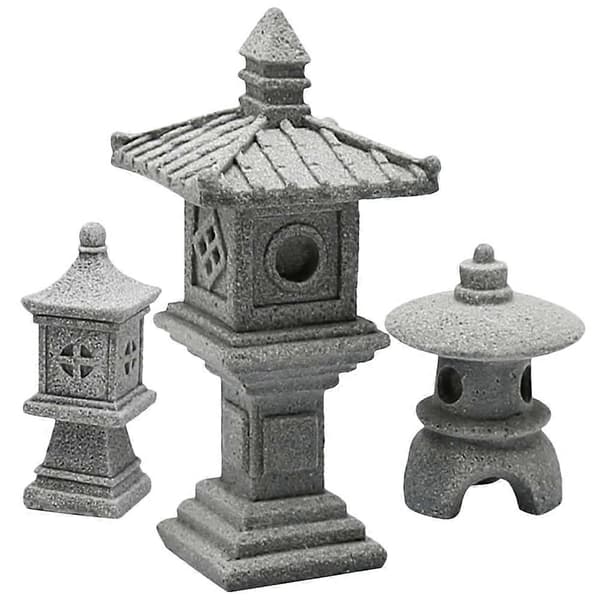 1 Sæt Pagode Statue Tårn Statue Zen Have Pagode Dekor Bonsai Miniature Pagode