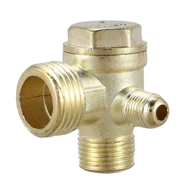2/5\" 3/8\"pt 1/2\"pt Hankontakt 3-vägs metall luftkompressor backventil guldton