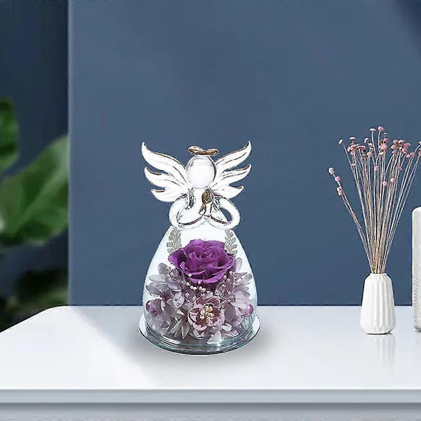 Engel Udødelig Blomst, Rose Glas Cover, Jule Valentinsdags Gave purple
