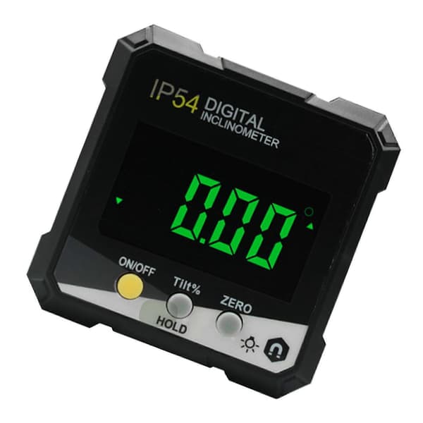 IP54 Digitalt Inklinometer Vinkelmåler med Magnetisk LCD-Skjerm Gul
