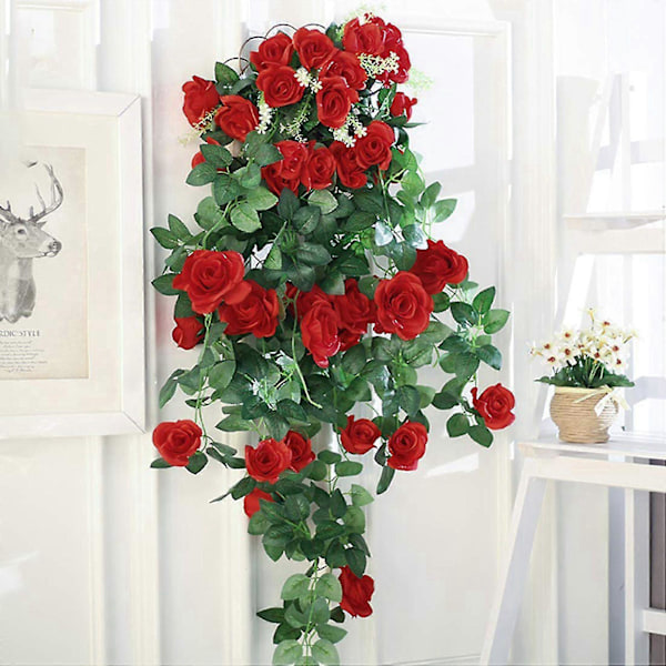 Konstgjorda Falska Blommor Hängande Växt Vägg Hem Balkong Korg Dekor Paket Om 6