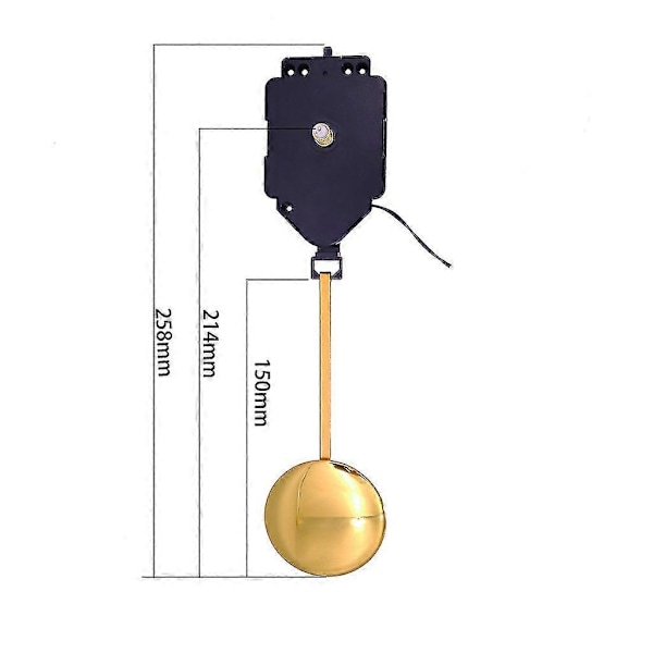 Quartz Pendel Urverk DIY Veggreparasjonsdeler, DIY Mekanisme Pendelbevegelser Erstatning Klokkespill Mu