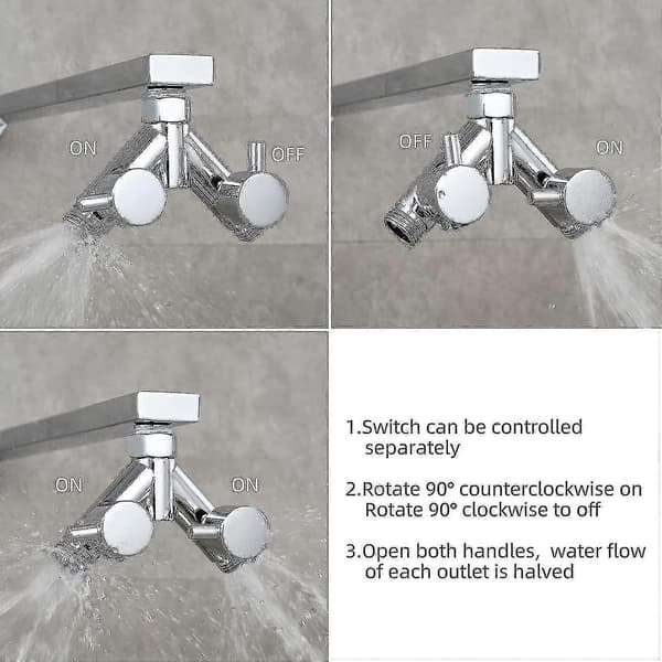 (best) Messing Diverter Ventil Dusj Avstengningsventil 2-veis Y Splitter 1/2 Tommer For Dusjslange Og Dusjhode Krom Dsf014a