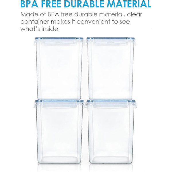Stora Matförvaringsbehållare 5,2l / 176oz, 4-pack BPA-fria Lufttäta Matförvaringsburkar för Mjöl