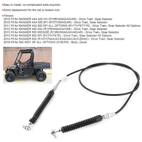97,6 tuuman vaihdevaijeri 7081614 Korvaava lisävaruste Polaris Ranger 400 500 800 -malleihin