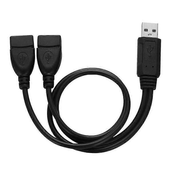 2 stk. USB 2.0 A Han til 2 Hun Y Splitter Strømkabel Adapter Forlængerkabler