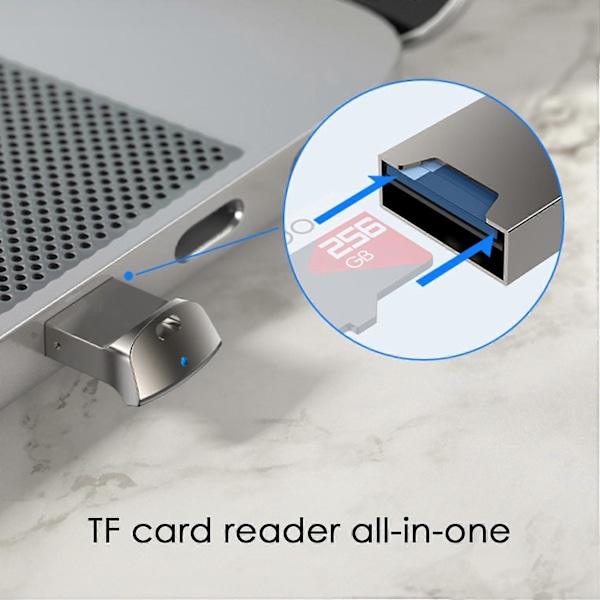 Mini TF USB Computer TF Hukommelseskortadapter med LED-indikator til C