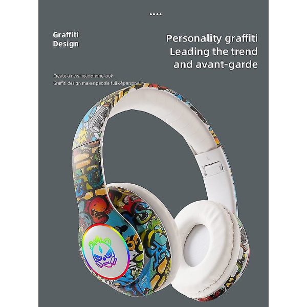 Bluetooth-kuulokkeet, kokoontaitettavat langattomat peliheadsetit mikrofonilla white