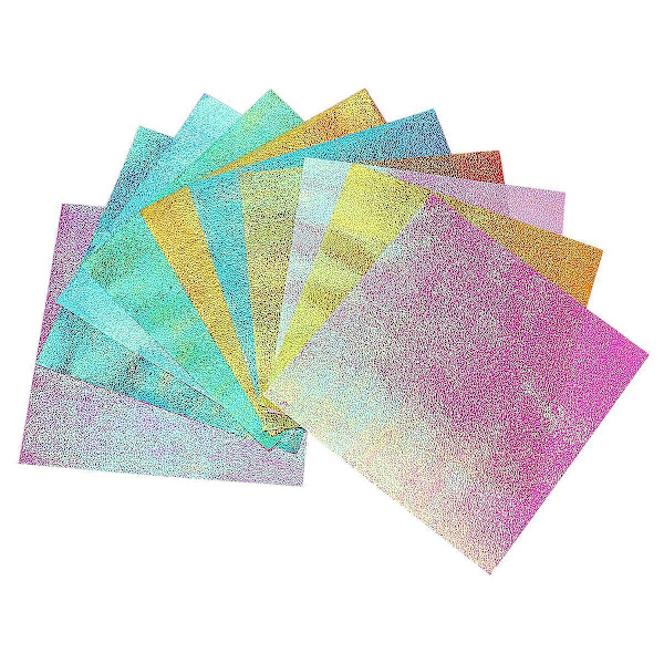 50 kpl iridescentti paperi neliö kiiltävä taittopaperi DIY askartelupaperi paperikurjille paperileikkauksiin (15cm, 10 väriä)