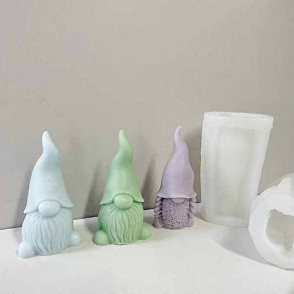 3D Silikon Lysform Julenissen Lys DIY Laging Såpeform C