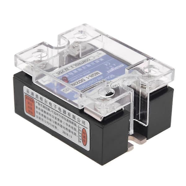 DC till DC Enfas Solid State Relä SSR 25A 3-32V 5-220V Med Transparent Skydd