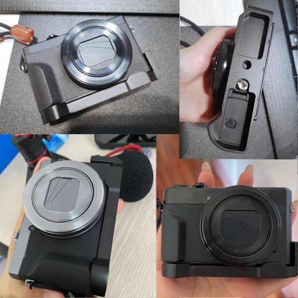 1/4 tum Snabbkoppling L-fäste Platta Aluminiumlegering Mikrofon Video LED Ljus Monterings Platta med Kallsko för G7X Mark III Kamera