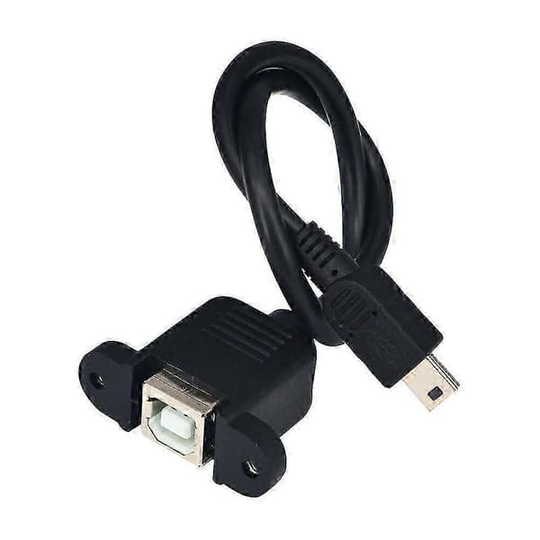 USB Typ B USB-B Hona med Panelmontering till Mini USB Hane Adapterkabel