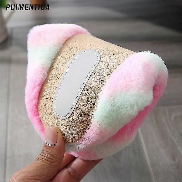 Gradient vinter inomhus damtofflor hus plysch mjuka varma bomullstofflor halkfria golvskor hem herr fluffiga tofflor sovrum C-pink 40-41