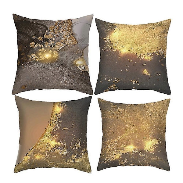 4 stk. Nordisk Ins Stil Supermyk Klassisk Gullforgylt Putetrekk Sofa Seng Sidebord Firkantet Pute Hjem Dekor