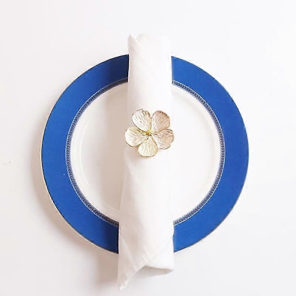 10 st/lot Bröllop Enkel Plommonblomma Servett 5 Kronblad Lyckoblomma Servett Pappersservettring Servett Pa