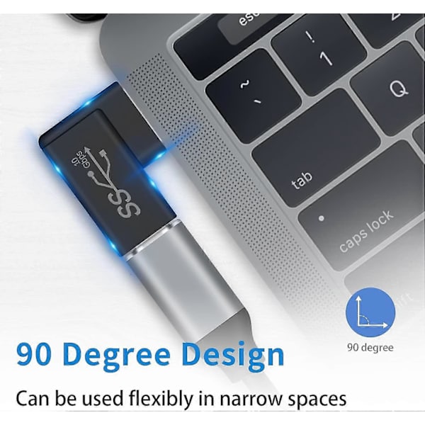 Usb-Usb C -sovitin, Usb A -Usb C -sovitin, 10 Gbps:n suorakulmainen Usb 3.0 -uros-Usb C -naaras -sovitin, 90 asteen Usb 3.1 Gen2 Usb C -Usb 3.0 -sovitin